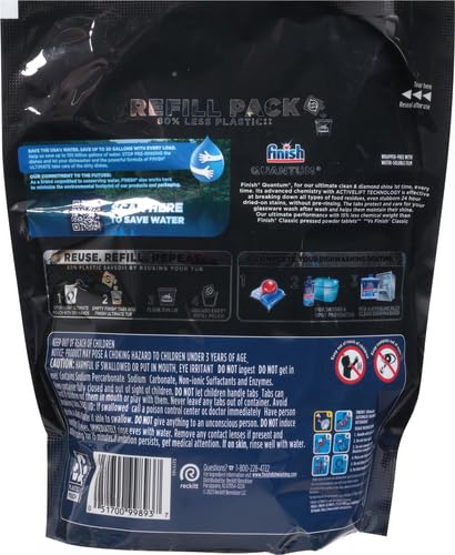 Image of Finish Quantum Dishwasher Pods, No Pre-Rinse Dishwasher Detergent Soap Removes 24HR Dried-On Stain and Grease, Leaving a Virtually Spotless Shine, 62 Count (Pack of 3)