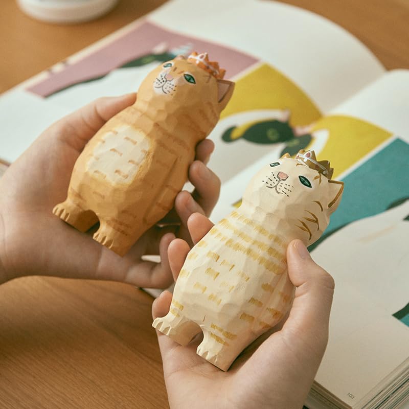 Amazon.co.jp: ハンドメイド猫型木彫りオブジェ | 可愛らしいデザイン