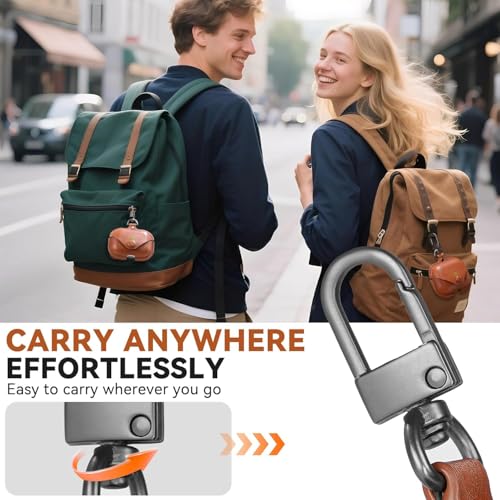 Image of Leather Case for AirPods Pro 3 (2025) | Premium Protective Cover with Snap Lock & Keychain | Shockproof Wireless Charging Compatible Case (Brown)