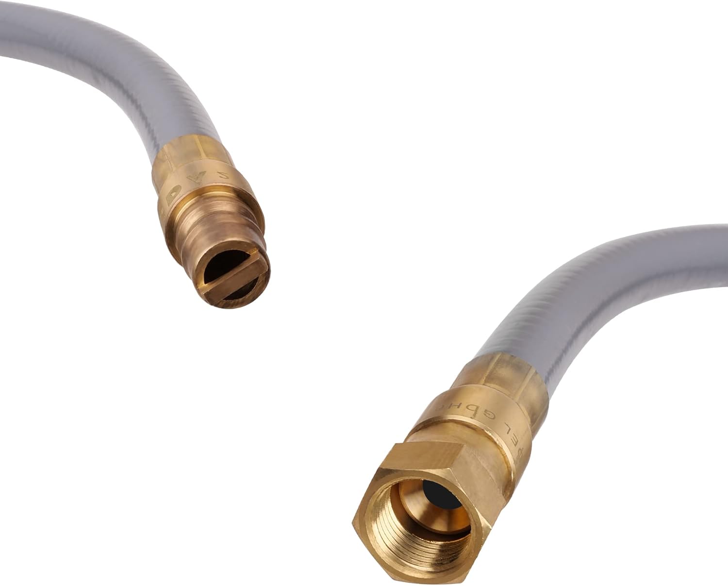 Empava ID Natural Hose Quick Disconnect Gas Connect with 3/8” Female Pipe Thread 15 FT CSA Certified, Grey