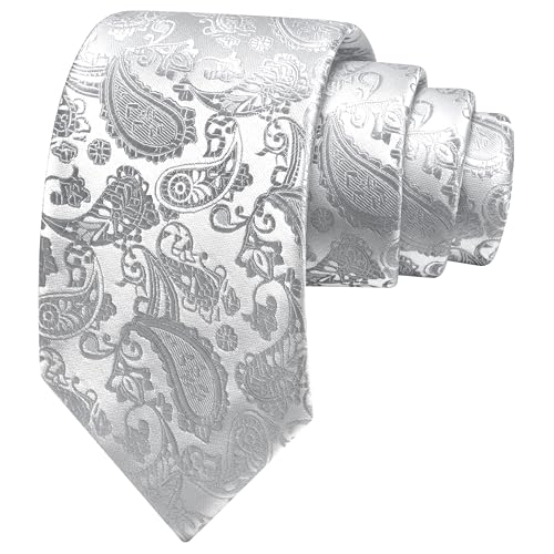 Image of GUSLESON 3.15 inch(8cm) Fashion Paisley Ties Mens Woven Jacquard Necktie for Wedding