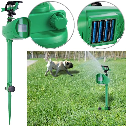 Royal Gardineer Katzenschreck Wasser: Wasserstrahl-Tierschreck mit PIR-Sensor, batteriebetrieben, 120 m² (Katzenschreck mit Wasserstrahl, Garten Wasser, ohne)