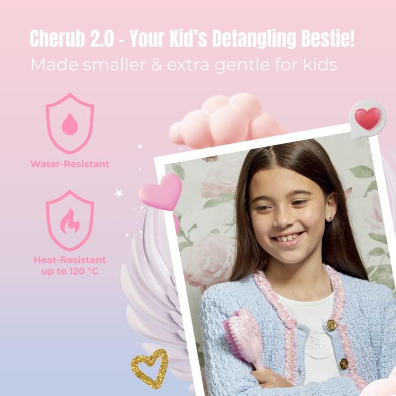 Miniatura 4 de Mini cepillo desenredante para niños, antiestático, suave, desenredante, para niñas, niños, cepillo desenredante para cabello húmedo, seco, rizado,