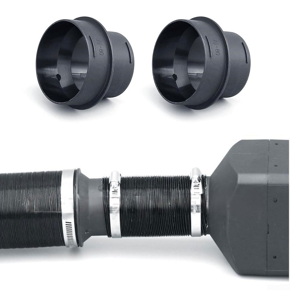 Standheizungs-Adapterrohre, 2 Stück, 75 mm auf 80 mm, kompatibel mit Webasto Standheizungen, um die warme Luftzirkulation zu verbessern