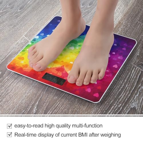 Báscula Digital para Baño con Diseño Corazón Arcoíris miniatura 5