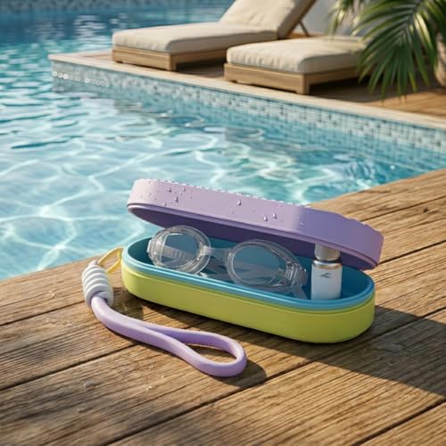 Image of First Lens Swim Goggles Case for Swimming Goggles & Eyeglasses - Purple - SA03