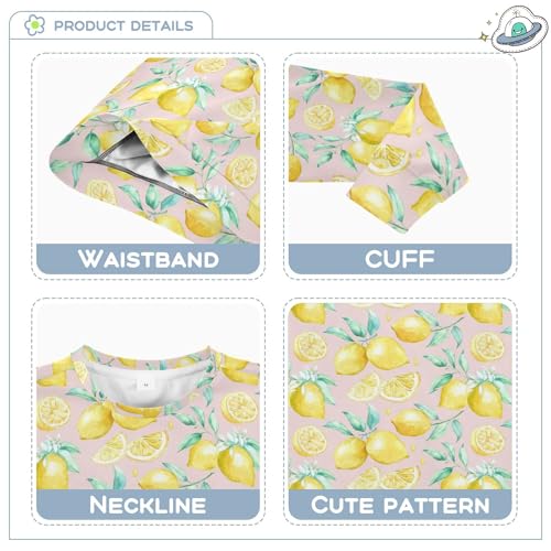 Wudan Yellow Lemons Little Girls Sweatshirt Hoodie Fleece Kids Pullover Hoodie3