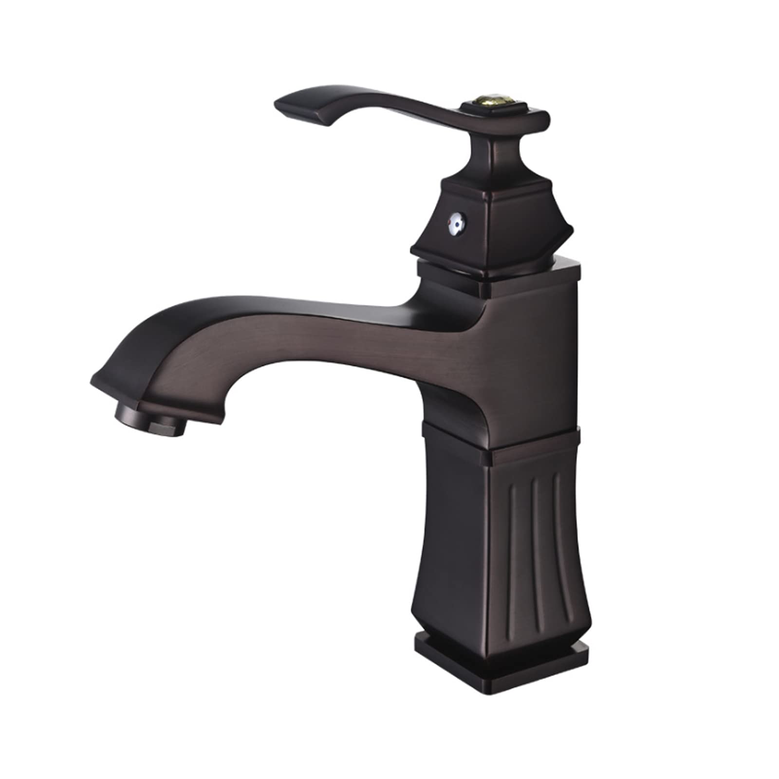 COSZWQDP Bathroom Faucet Brass Sink Single Hole Basin Mixer Tap Handle Vanity ORB Lavatory Low(Low basin)