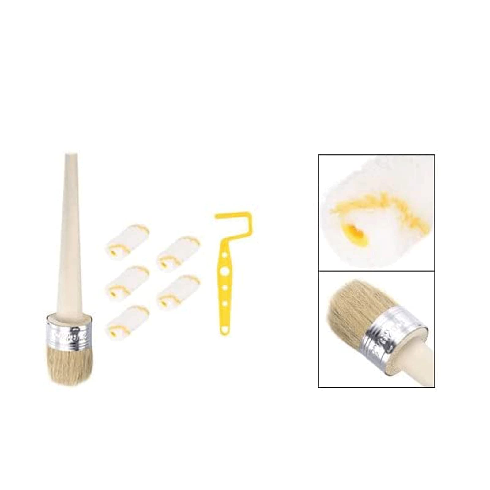 POCHY Rodillo de Pintura Paquete de 7 Rodillos de Pintura, Juego de 5 Rodillos acrílicos con Marco de Rodillo de Mango Largo para Pintar casa, Herramientas de Techo DIY cómodo