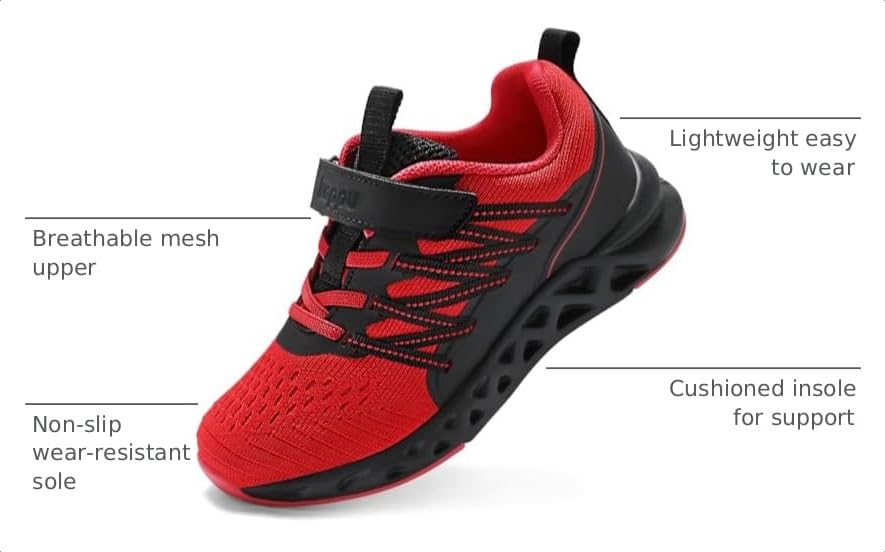 Image of koppu Boys Girls Shoes Non-Slip Tennis Shoes Fashion Lightweight Breathable Kids Sneakers for Little Kids /Big Kids