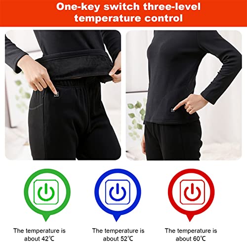 Women's Heated Underwear USB Battery Powered Fleece Thermal Heating Motorcycle Moto Long Pants Electric Suit2