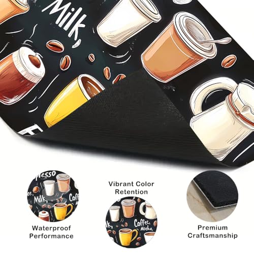 Image of Nuxovilar Stove Top Cover for Electric Stove, 20x28 Inch Polyester Glass Cooktop Protector with Coffee Drink & Cup Motif, for Kitchen Decor & Daily Use