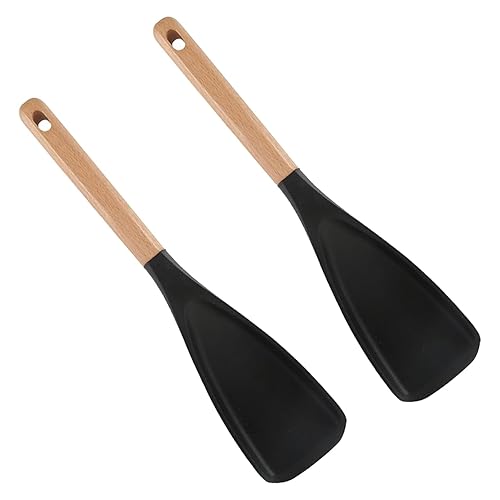 2-Pack Cedar and Ash Spoonula, Multifunction Spatula Cooking Spoon,Non stick
