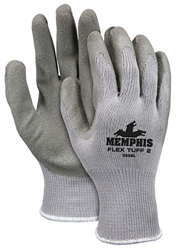 MCR Safety 9688XL Palm Gloves with 10 Gauge Cotton/Polyester Shell, Cotton/Polyester, X-Large, Gray (Pack of 12)