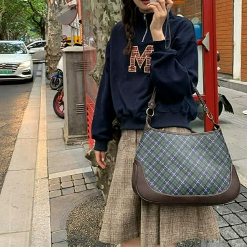 Patterned Hoodie Plaid Zipper Stand Collar Long Sleeve Oversized Vintage Fall Streetwear Casual Hoodie2