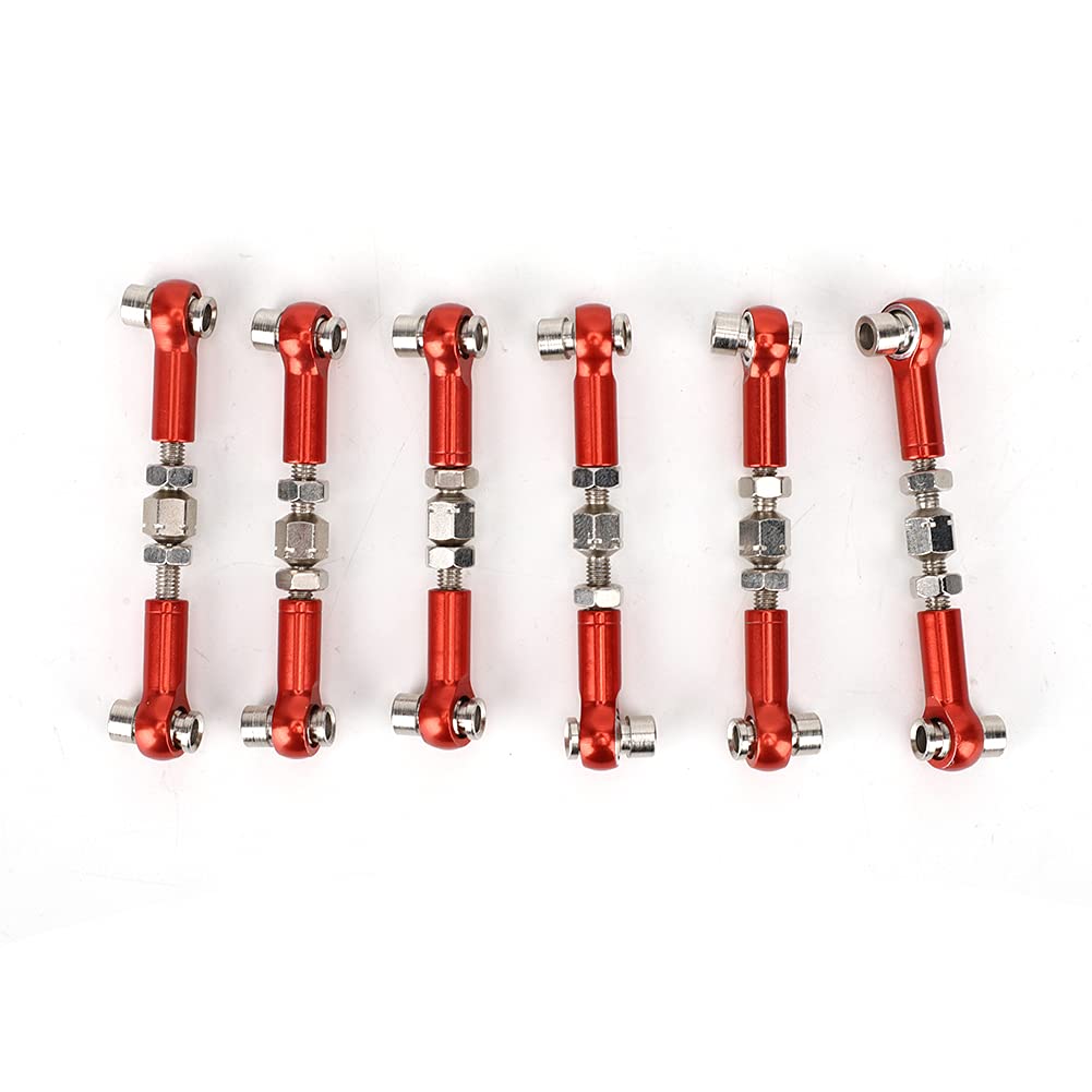 Set di 6 tenditori regolabili per auto RC Car 1/10 Car 47 mm (rosso)