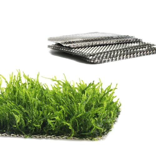 Image of LINLAN 9 Pieces 3.1X3.1in (8X8cm) Aquarium Moss Mesh, 304 Stainless Steel Aquatic Moss Wall, Easy to Cut, for Fixing and Propagating Aquatic Mosses, DIY Aquarium Filtration, and Aquascaping