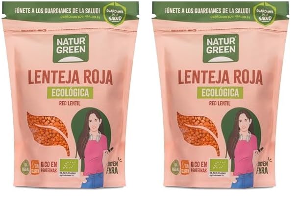 NaturGreen Lenteja Roja Bio 500g (Paquete de 2)