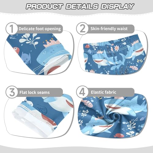 Sharks Little Crown Girls' Leggings Toddler Doodles Cute Kids Yoga Pants Dance Active Tights 4T3