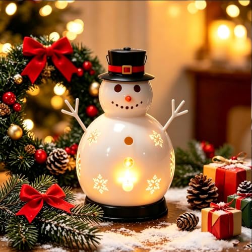 Cute Snowman Metal Candle Warmer Winter Warm Hand Stove with Candlelight - image 1