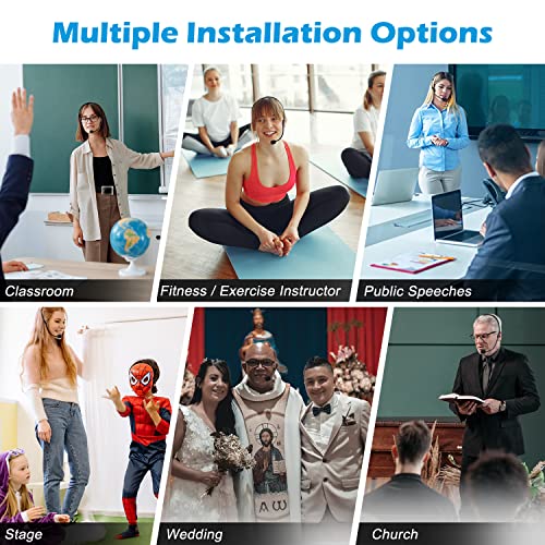 Fulaim Wm300 2-Person Uhf Wireless Headset Microphone System With Bodypack Transmitter & Mini Receiver 1/4" Output Works With Amplifier/Mixer/Pa Speaker, Suitable For Live Performances #TOP4