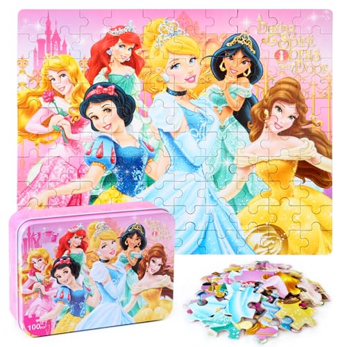 Puzzles for Kids Ages 4-6,100 Piece Puzzles for Kids Ages 6-8 in Metal Box