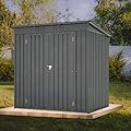 Outdoor Storage Shed, 6 X 4 FT Large Metal Utility Tool Sheds with Floor Frame, Steel Garden Shed for Backyard Garden Patio Lawn?Black