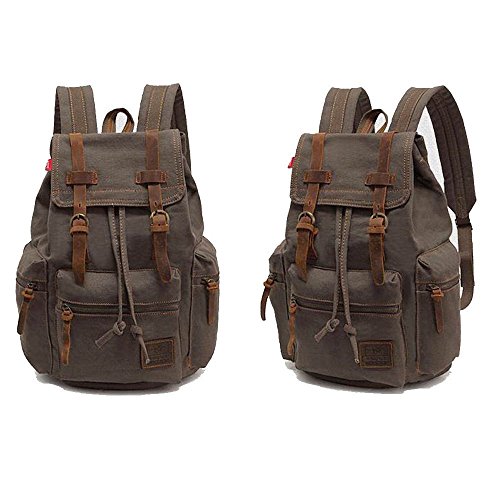 WindFeel Vintage Retro Canvas Backpack, Army Green