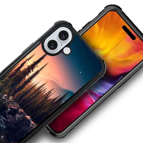 Coque iPhone 16 Plus design rigide paysage de montagne - 3