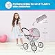 Kinderplay Puppenwagen ab 1 2 3 Jahre, Kinderwagen Spielzeug - Puppenwagen Kombi, Leichte und Stabile Konstruktion, Puppenbuggy Griffhöhe: 54 cm, Spielzeug Draussen, KP0260 (Grau)
