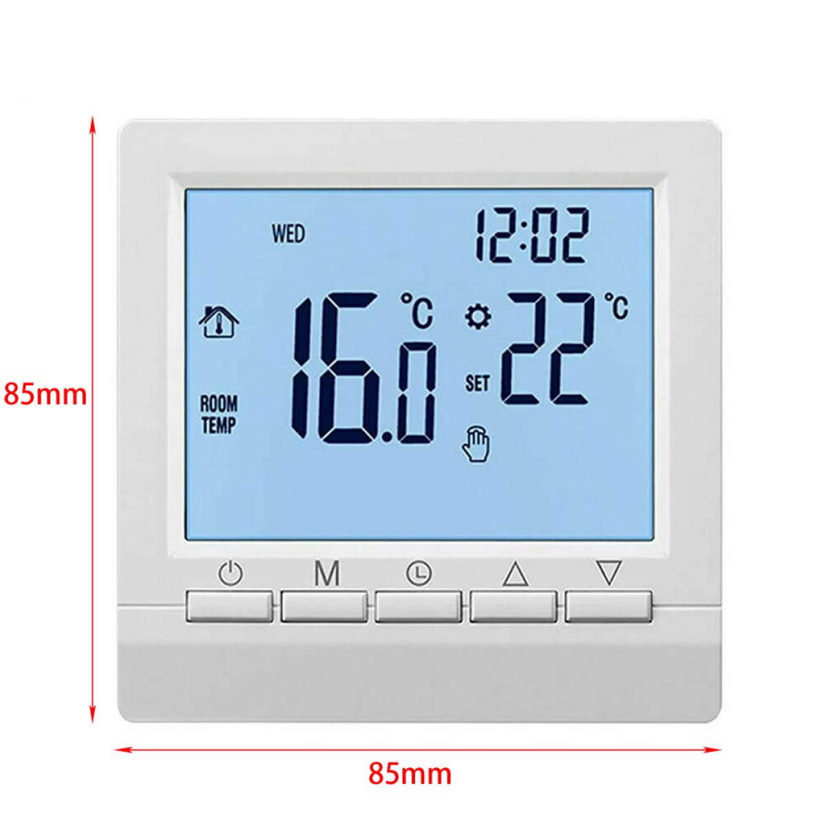 RANRAO Thermostats de Chauffage par Le Sol, Thermostat numérique Intelligent pour Chauffage au Sol, écran Tactile LCD, pour Maison, Bureau, pour systèmes de Chauffage électrique