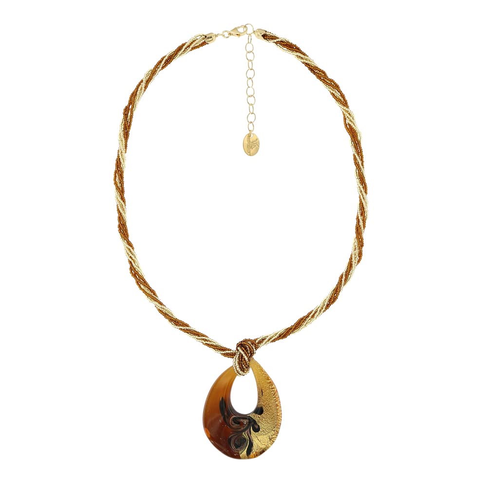Venetiaurum - Collar Para Mujer Con Colgante Gota En Cristal De Murano Original Y Plata 925 - Joya Made In Italy Certificada