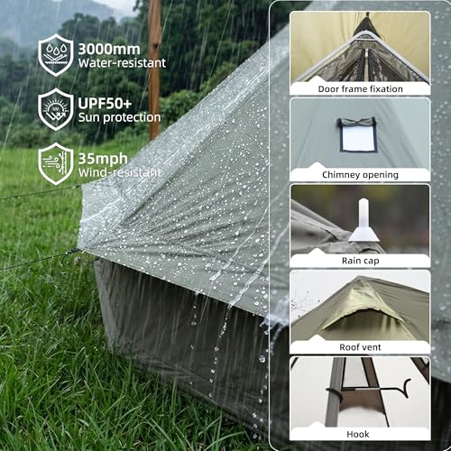 Carpa campamento 4 estaciones para 1 persona 9.8FT miniatura 7