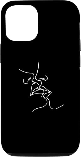 Funda para iPhone 1212 Pro Lesbianas Line Art Minimal Bi Lesbians Pride Kiss para mujeres