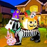 Christmas Yard Inflatables Outdoor, Lighted Holiday Inflatables Decoration for Xmas Party, Garden, Lawn, New Year (Halloween Inflatable Dog)
