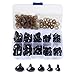 Produktbild Beauty360 Black Safety Noses 100 Pack Plastic Ellipse with 100 Washers for Craft Doll Felting Kit Dolls Decys Sewing 5 Sizes (15/14/11/10/9MM)