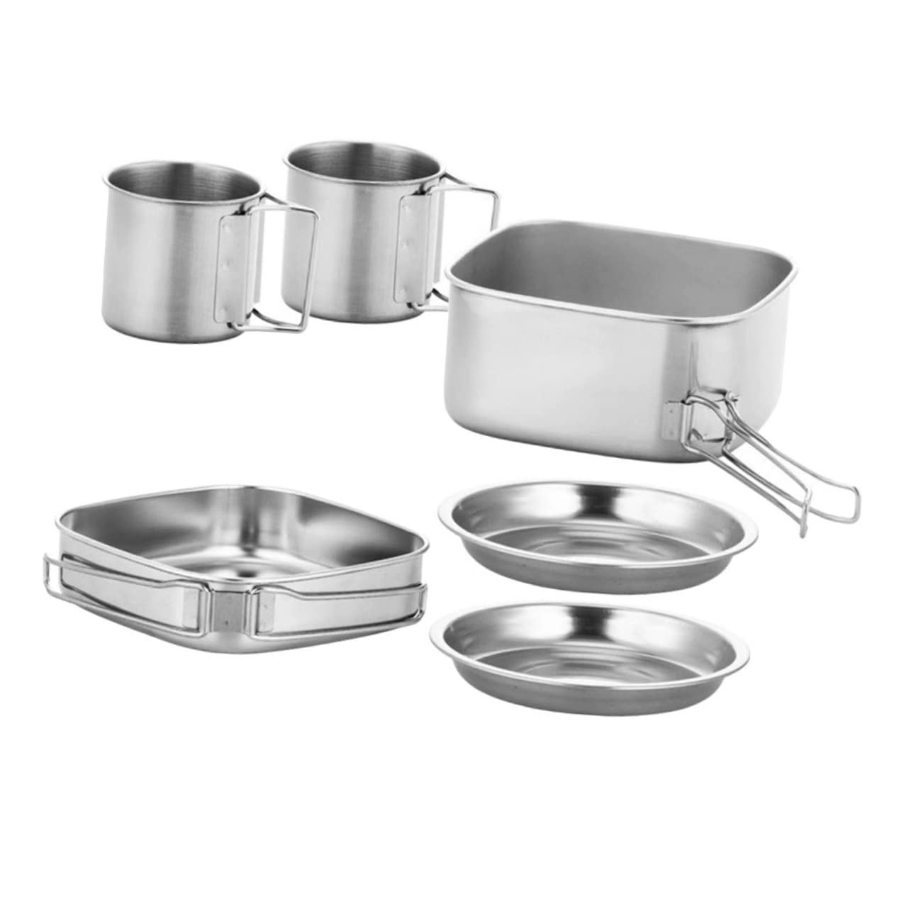 Happyyami Kit De Ollas Camping De Utensilios De Cocina para Acampar Acero Inoxidable Fácil De Limpiar