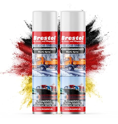 BRESTOL® KORROSIONSSCHUTZSPRAY 2x400 ml - Schutzwachs Wachsspray Korrosionsschutzwachs Langanhaltender Korrosionsschutz gegen Feuchtigkeit & Rost, Anwendbar für Fahrrad, Auto, Motorrad & Industrie