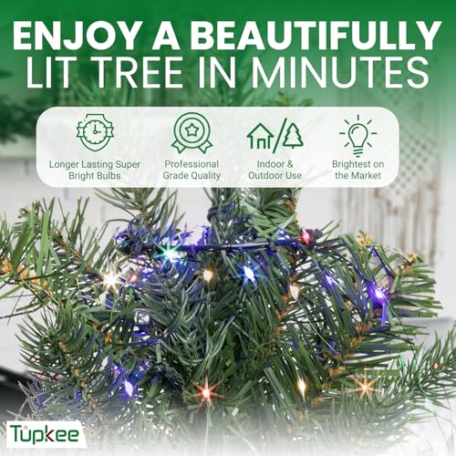 Luces de árbol de Navidad cascada LED multicolor para decorar sin enredos 7