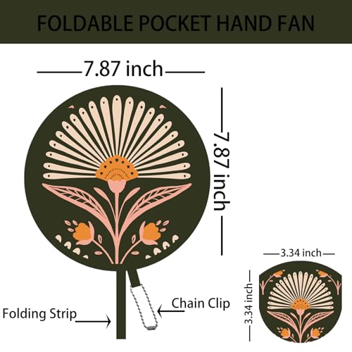 4 Pack Olive Boho Foldable Hand Fans – Pocket-Sized Cooling Fans for Daily Use, Hot Flashes, Menopause Relief, Travel & Outdoor (Olive Drab) - Image 3