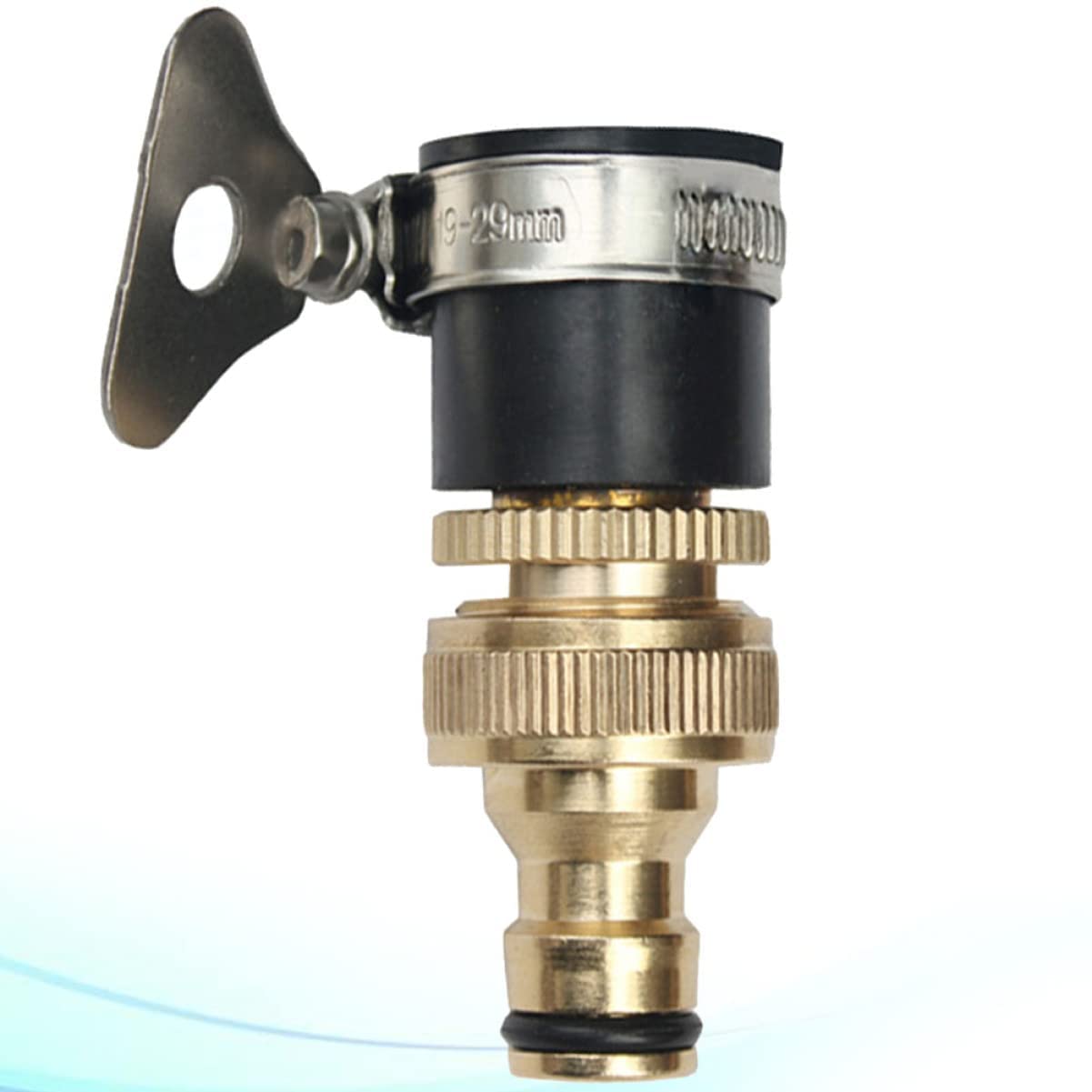 2 connettori da giardino per raccordo per tubo in ottone/tubo universale, adattatore maschio nero, rubinetto dell'acqua rapido e in pollici per collegare connettori filettati in rame dorato
