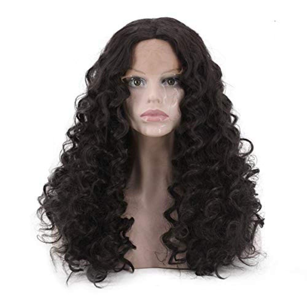 BGHJUE Black Front Lace Long Curly Hair Wig Wigs