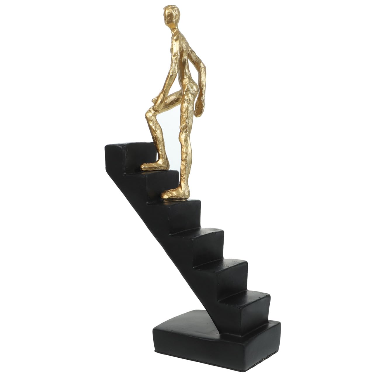 Statue d'escalier compacte noir et or pour meubler une petite étagère vide
