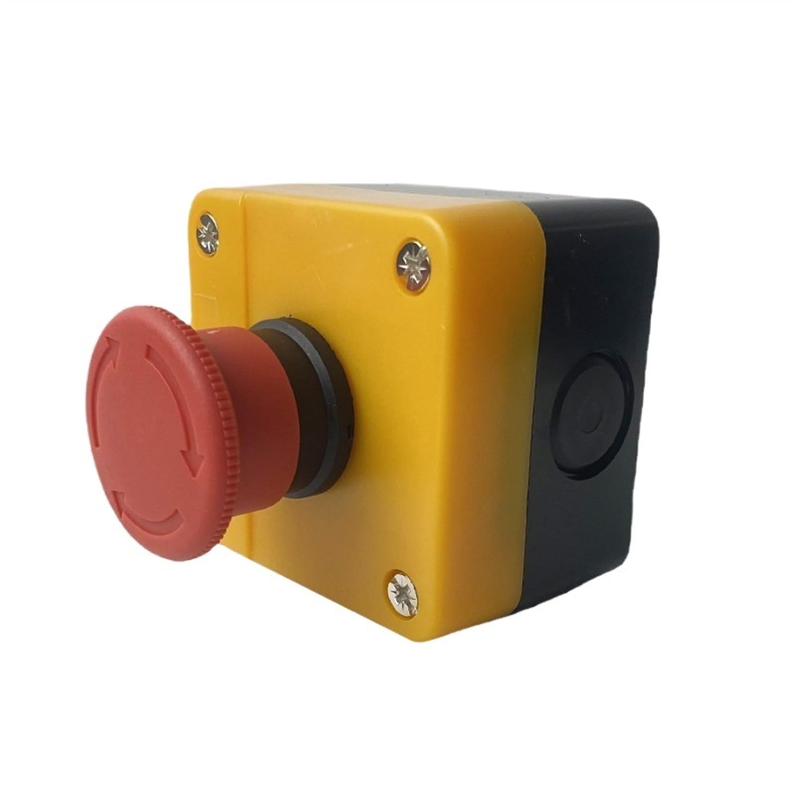 Caja de control protectora de parada de emergencia, caja de interruptor de botón pulsador de parada de emergencia con cabeza de seta roja de 22mm