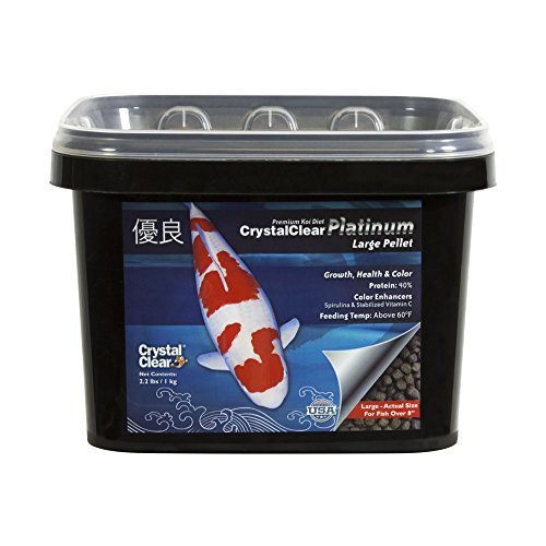 Crystalclear Platinum Rapid Growth Koi Fish Food With Added Vitamins & Spirulina, 5Mm Pellets, 2.2 Pounds #TOP21