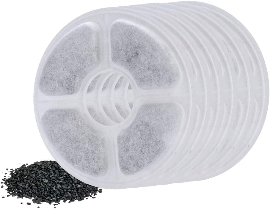 Sonew Cats Water Fountain Replacement Carbon Filter, 6 Pack Filter for 2L Pet Flower Fountain Keep your pets healthy