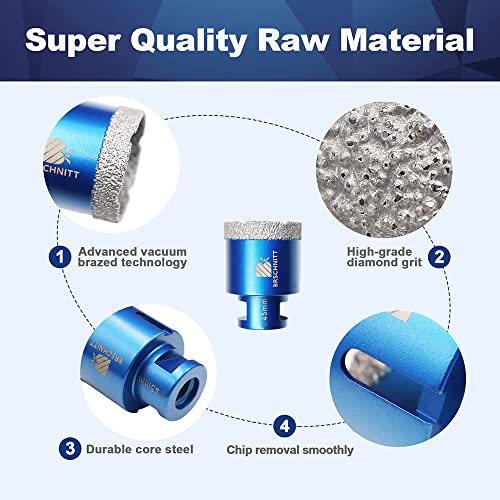 Diamond Drill Bit 45mm,BRSCHNITT 1pc M14 Vacuum Brazed Diamond Tip Drill Bit for Tile Porcelain Stoneware Ceramic Marble Granite Drilling,Suitable For Angle Grinders - Image 3
