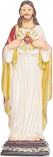 Zayton Jesus Statue Sacred Heart Jesus Christ Figure Catholic Figurine Religious Gifts Indoor Home Decor Hand Painted 8 inch