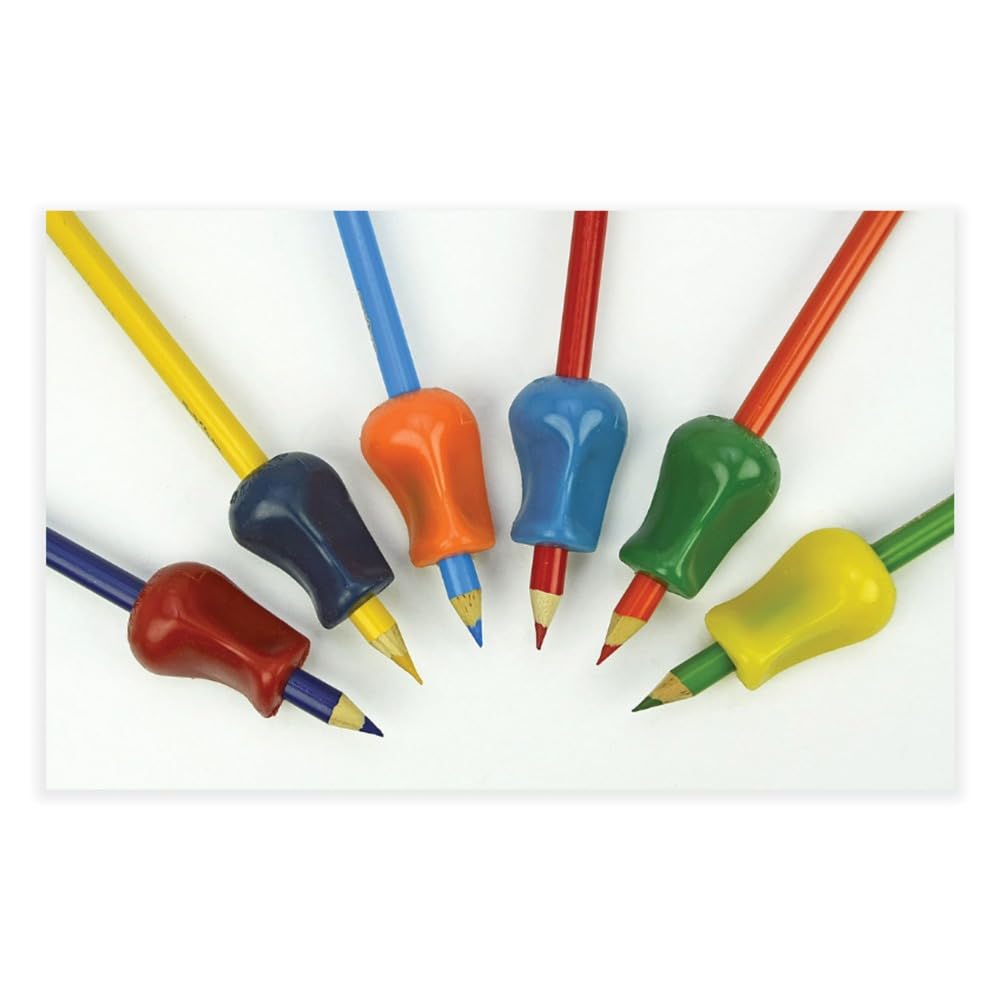 The Pencil Grip Original, universelle ergonomische Schreibhilfe für Rechts- und Linkshänder, 6 Stück, verschiedene Farben (TPG-11106)