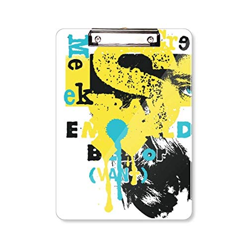 Plaque arrière pour porte-bloc A4 robuste motif graffiti jaune et noir